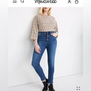 Madewell high rise button fly skinny jean, 30